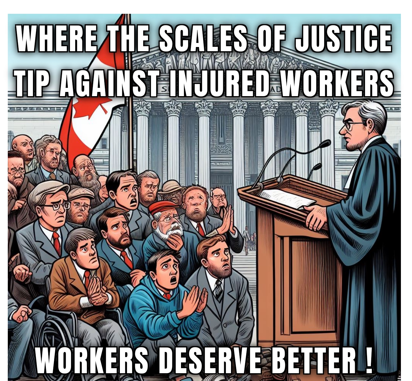 Injured workers advocacy meme about the struggles of workers compensation claims