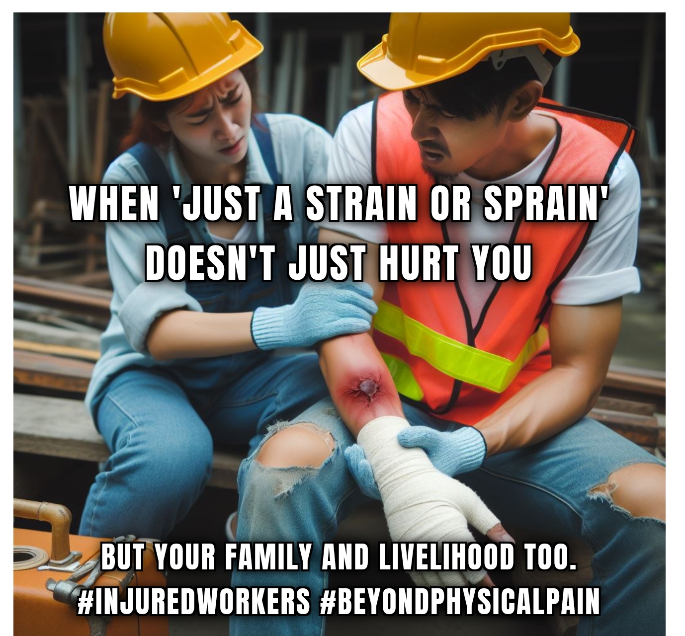 Humorous meme about bureaucratic obstacles in workers compensation
