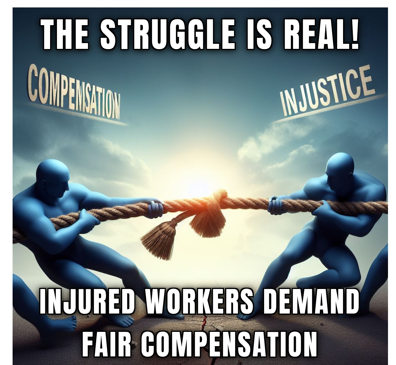 Visual commentary on WSIB practices affecting injured workers