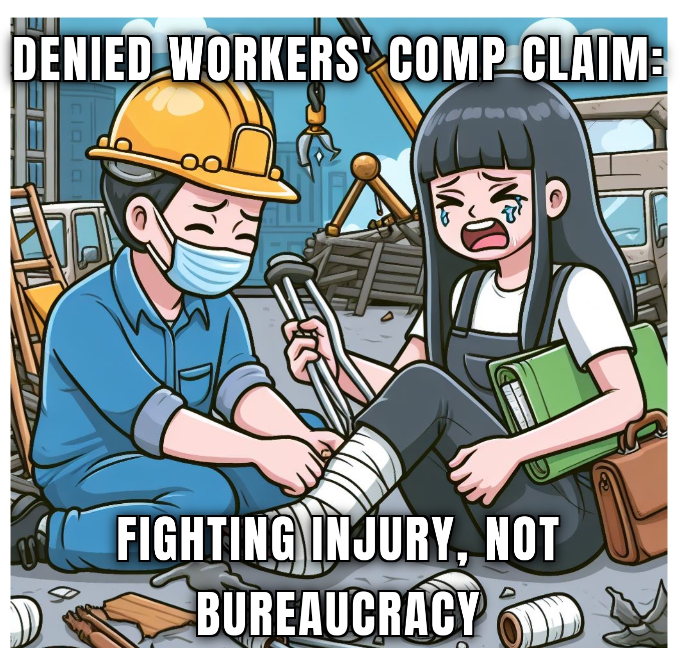 Injured workers community meme promoting awareness and support