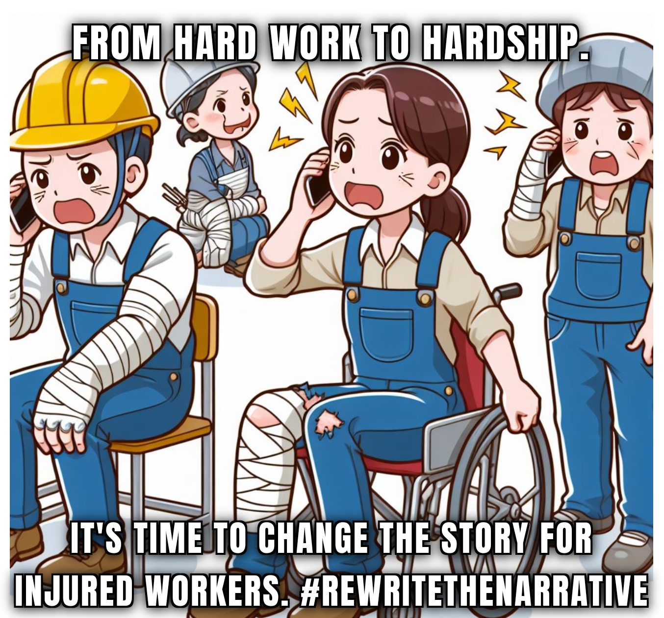 Meme illustrating common experiences in the WSIB claim process