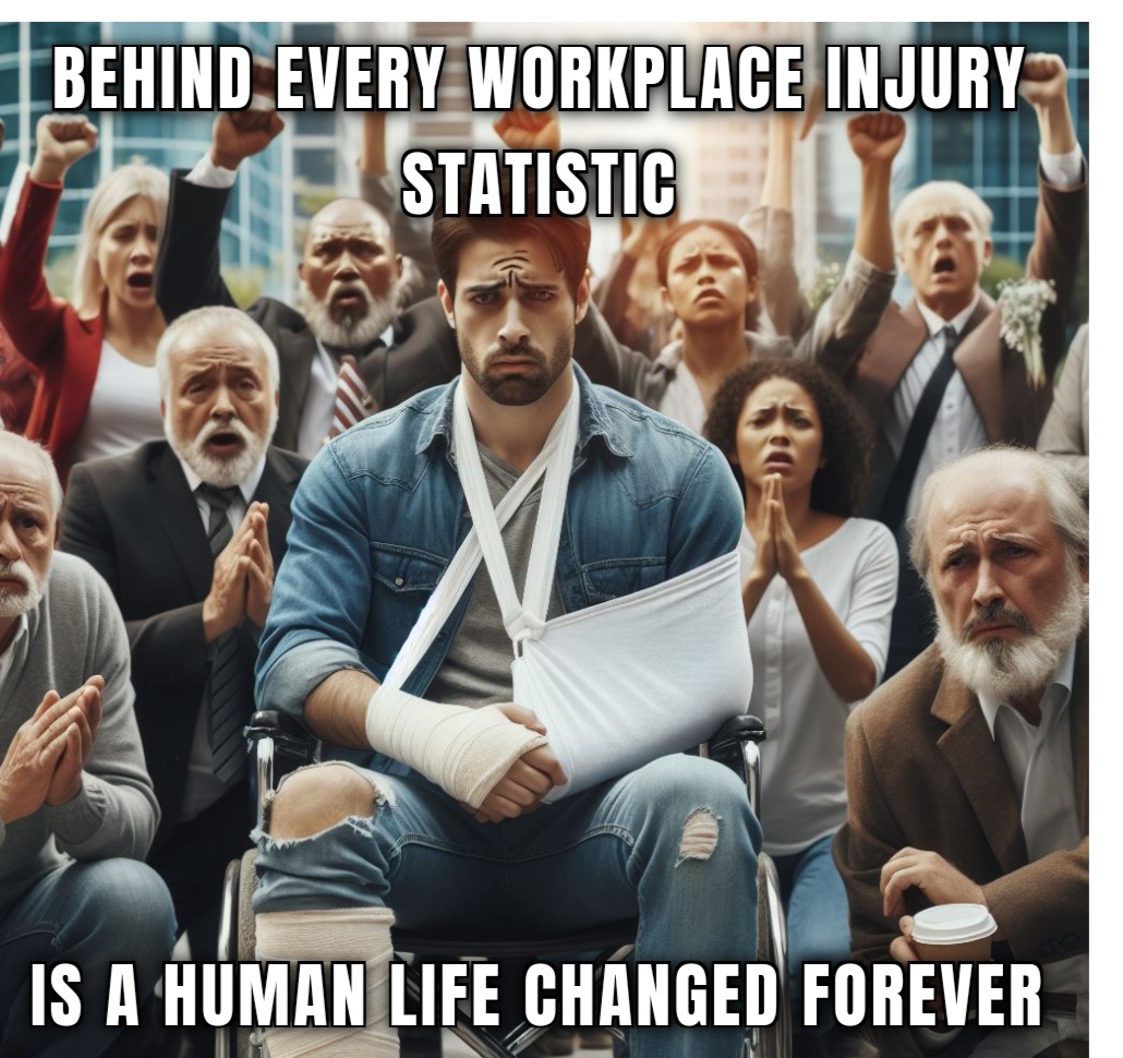 Injured workers meme promoting unity and collective action