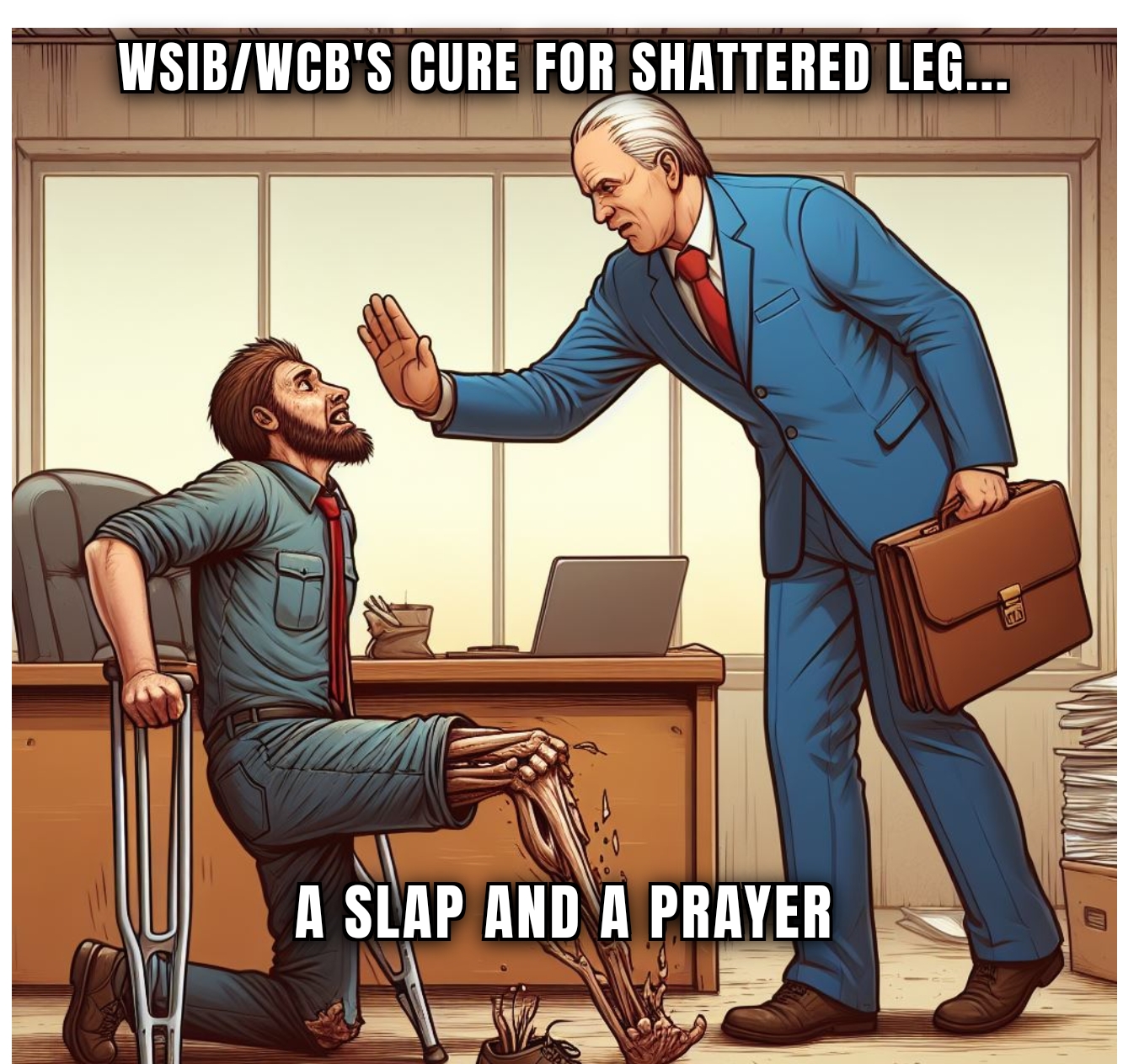 Meme about navigating the workers compensation bureaucracy